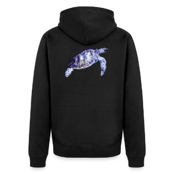 Tortue aquatique - Veste à capuche bio Premium Unisexe - noir - Dos - Nico (187cm)