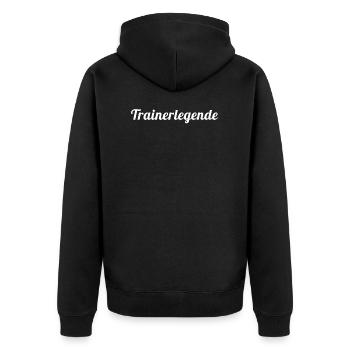 Trainerlegende Trainer Geschenk Mannschaft Sport - Unisex Premium Bio Zip Hoodie - Schwarz - Hinten - Nico (187cm)