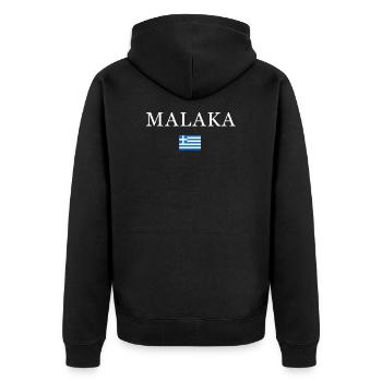 Malaka Griechenland Greek Grieche Stolz griechisch - Unisex Premium Bio Zip Hoodie - Schwarz - Hinten - Nico (187cm)