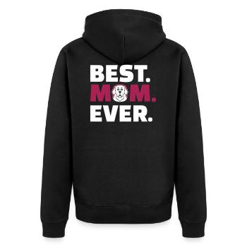 Neufundländer - Unisex Premium Bio Zip Hoodie - Schwarz - Hinten - Nico (187cm)