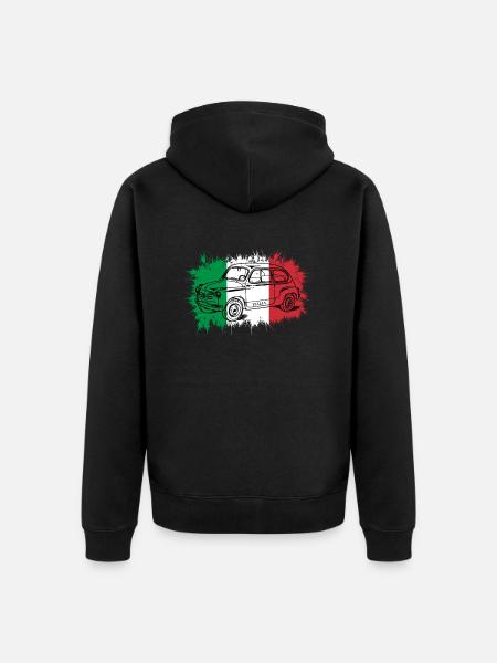 Italy Italy Auto Flag - Unisex Premium Organic Zip Hoodie - black