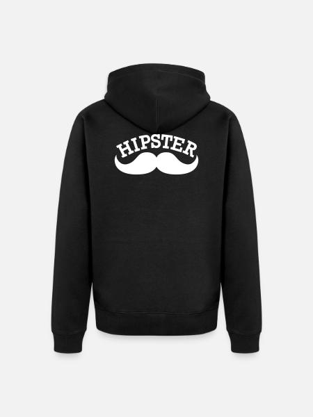 hipster - Unisex Premium Organic Zip Hoodie - black