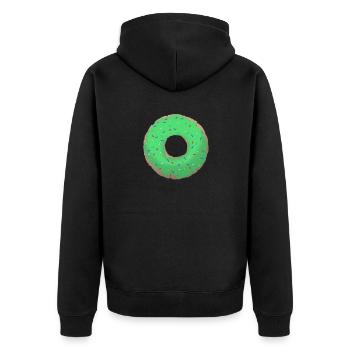 Choisissez votre beignet - couleur vert | Hommes et femmes - Veste à capuche bio Premium Unisexe - noir - Dos - Nico (187cm)