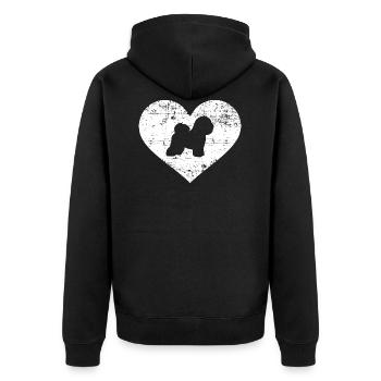 Bichon Frise - Veste à capuche bio Premium Unisexe - noir - Dos - Nico (187cm)