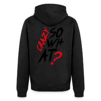 Crazy So What K-Pop Coréen de la musique Idée - Veste à capuche bio Premium Unisexe - noir - Dos - Nico (187cm)