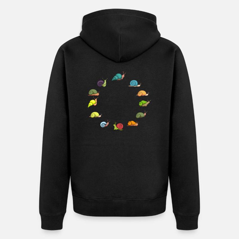 Escargots escargot coquille escargot jardin - Veste à capuche bio Premium Unisexe - noir