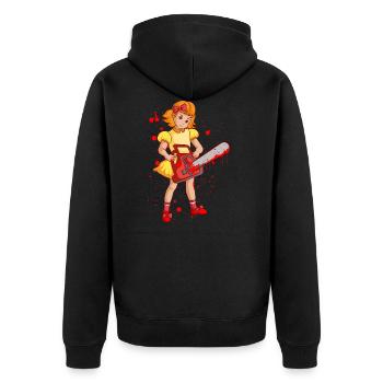 Kettensäge Mädchen Punk Goth Horror Fan - Unisex Premium Bio Zip Hoodie - Schwarz - Hinten - Nico (187cm)