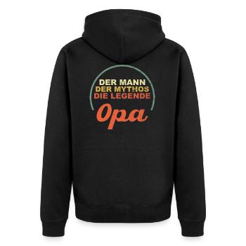Cadeau pour grand-père grand-père - Veste à capuche bio Premium Unisexe - noir - Dos - Nico (187cm)