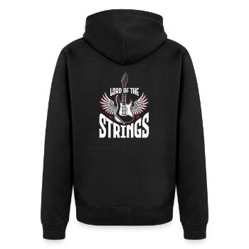 Lord of the strings Guitarist eGitarre Guitar Play - Unisex Premium Organic Zip Hoodie - black - Back - Nico (187cm)