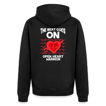 The beat goes on open heart surgery Warrior Heart - Unisex Premium Organic Zip Hoodie - black - Back - Nico (187cm)