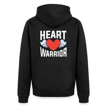Open Heart Warrior Surgery Herz OP Geschenk Narbe - Unisex Premium Bio Zip Hoodie - Schwarz - Hinten - Nico (187cm)