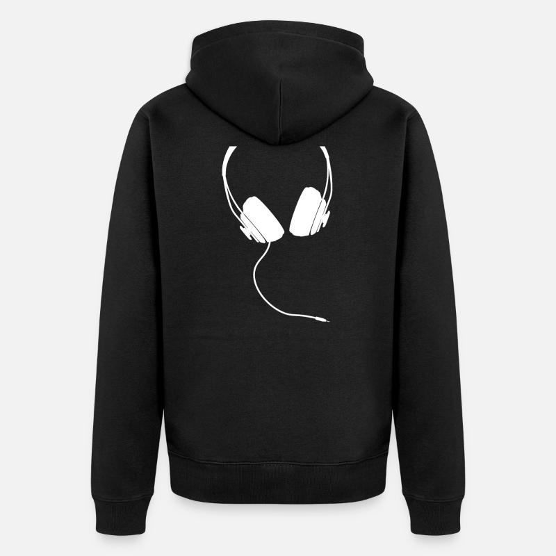 Kopfhörer - Unisex Premium Bio Zip Hoodie - Schwarz