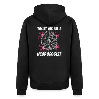 Neurologie Neurologie Gehirn Wissenschaft Neuro - Unisex Premium Bio Zip Hoodie - Schwarz - Hinten - Nico (187cm)