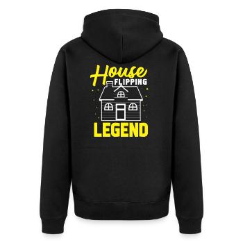 House Flipping Renovate Houses Flipper Flip - Unisex Premium Organic Zip Hoodie - black - Back - Nico (187cm)