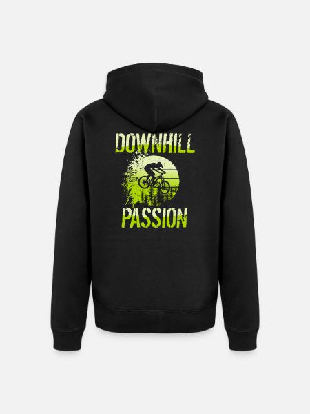 MTB Downhill Mountainbiker Geschenk - Unisex Premium Bio Zip Hoodie - Schwarz