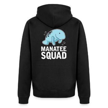 Manatee Squad chubby mermaids Seekuh Seekühe - Unisex Premium Bio Zip Hoodie - Schwarz - Hinten - Nico (187cm)
