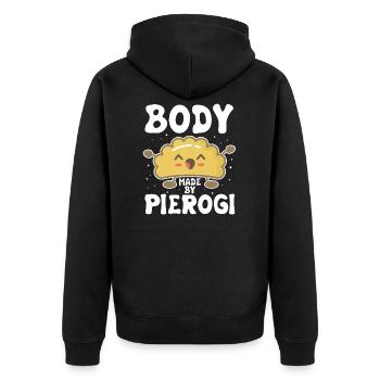 Pirogge Pierogi Polish Food Poland Dumplings - Unisex Premium Organic Zip Hoodie - black - Back - Nico (187cm)