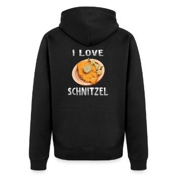 I love schnitzel - Unisex Premium Organic Zip Hoodie - black - Back - Nico (187cm)