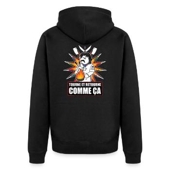 Chef Dumas : Tourne et Retourne Comme Ça - Veste à capuche bio Premium Unisexe - noir - Dos - Nico (187cm)
