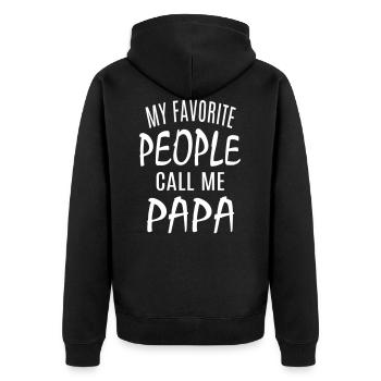meilleure idée cadeau père fils meilleure fille papa - Veste à capuche bio Premium Unisexe - noir - Dos - Nico (187cm)