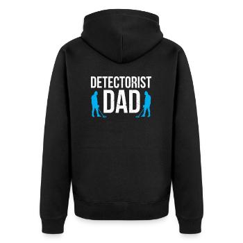 Detectorist Dad metal detektor Papa Schatz Vater - Unisex Premium Bio Zip Hoodie - Schwarz - Hinten - Nico (187cm)