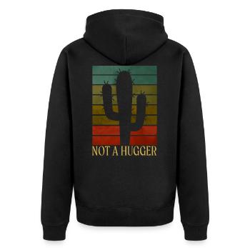 Not A Hugger Funny Cactus Introvert Sarcastic Nota - Veste à capuche bio Premium Unisexe - noir - Dos - Nico (187cm)