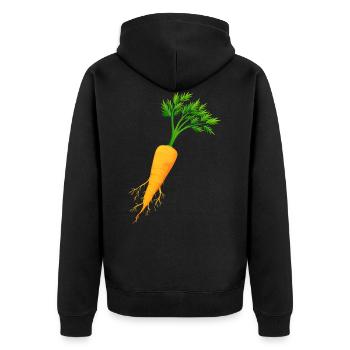 Carotte - Légume - Vegan - Veste à capuche bio Premium Unisexe - noir - Dos - Nico (187cm)