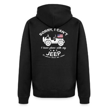 Désolé, je ne peux pas planifier avec ma Jeep - Veste à capuche bio Premium Unisexe - noir - Dos - Nico (187cm)