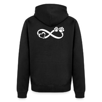 Infini coeur Amour de chien Pattes de chien Chiens Pattes - Veste à capuche bio Premium Unisexe - noir - Dos - Nico (187cm)