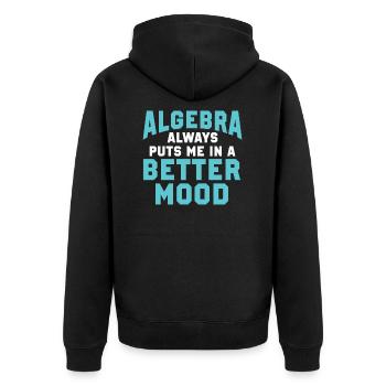 Algebra Mathematics Math Mathematician Teacher - Unisex Premium Organic Zip Hoodie - black - Back - Nico (187cm)