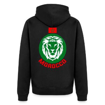 Marokko - Unisex Premium Bio Zip Hoodie - Schwarz - Hinten - Nico (187cm)