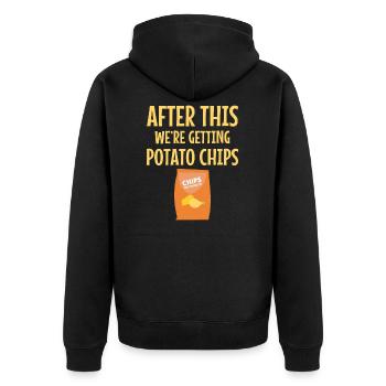 Chips de pommes de terre Manger Snack Bonbons Food - Veste à capuche bio Premium Unisexe - noir - Dos - Nico (187cm)