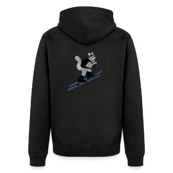 Chats Ski Ski Tour de ski chaton Design - Veste à capuche bio Premium Unisexe - noir - Dos - Nico (187cm)