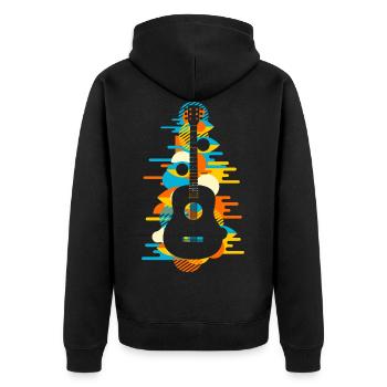 Akustische Gitarre Musikinstrument Lustig Geschenk - Unisex Premium Bio Zip Hoodie - Schwarz - Hinten - Nico (187cm)