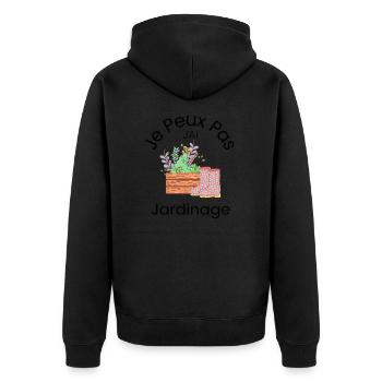 Je Peux pas j ái Jardinage humour - Veste à capuche bio Premium Unisexe - noir - Dos - Nico (187cm)