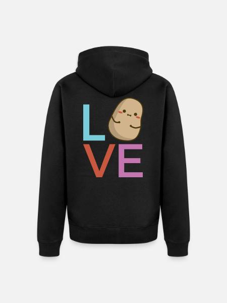 Love Potato - Unisex Premium Organic Zip Hoodie - black