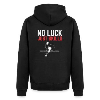 Billiard Dad Billiard Papa Spieler Vater Snooker - Unisex Premium Bio Zip Hoodie - Schwarz - Hinten - Nico (187cm)