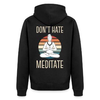 Méditation Méditer Yoga Yogi - Veste à capuche bio Premium Unisexe - noir - Dos - Nico (187cm)