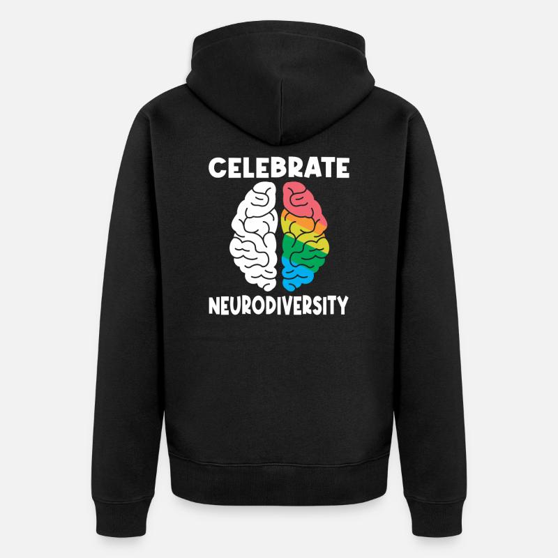 Neurodiversity Neurodiversité Autiste Autisme - Veste à capuche bio Premium Unisexe - noir