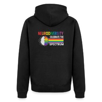 Neurodiversity Neurodiversity Autistic Autism - Unisex Premium Organic Zip Hoodie - black - Back - Nico (187cm)
