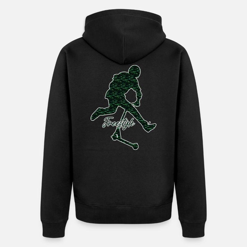 Freestyle-Roller - Unisex Premium Bio Zip Hoodie - Schwarz
