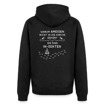 Des fourmis drôles - Veste à capuche bio Premium Unisexe - noir - Dos - Nico (187cm)