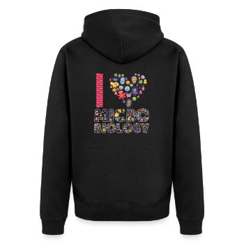 Microbiology Biology Student Biologist Laboratory - Unisex Premium Organic Zip Hoodie - black - Back - Nico (187cm)