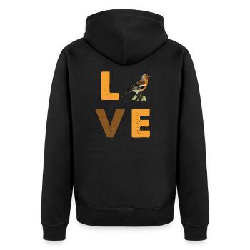Finken Vogelbesitzer Vogel Haustier Vögel Finke - Unisex Premium Bio Zip Hoodie - Schwarz - Hinten - Nico (187cm)