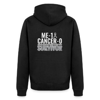 Brain tumor Brain tumor cancer Survivor Chemo cancer - Unisex Premium Organic Zip Hoodie - black - Back - Nico (187cm)