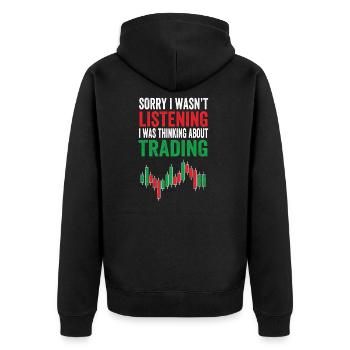 Day Trading Trader Boursière actions Bitcoin Argent Stock - Veste à capuche bio Premium Unisexe - noir - Dos - Nico (187cm)