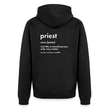 Ordained Minister Pastor Church Pastor Religion - Unisex Premium Organic Zip Hoodie - black - Back - Nico (187cm)