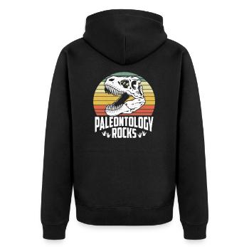 Paläontologe Dinosaurier Ausgrabung Fossil Dino - Unisex Premium Bio Zip Hoodie - Schwarz - Hinten - Nico (187cm)