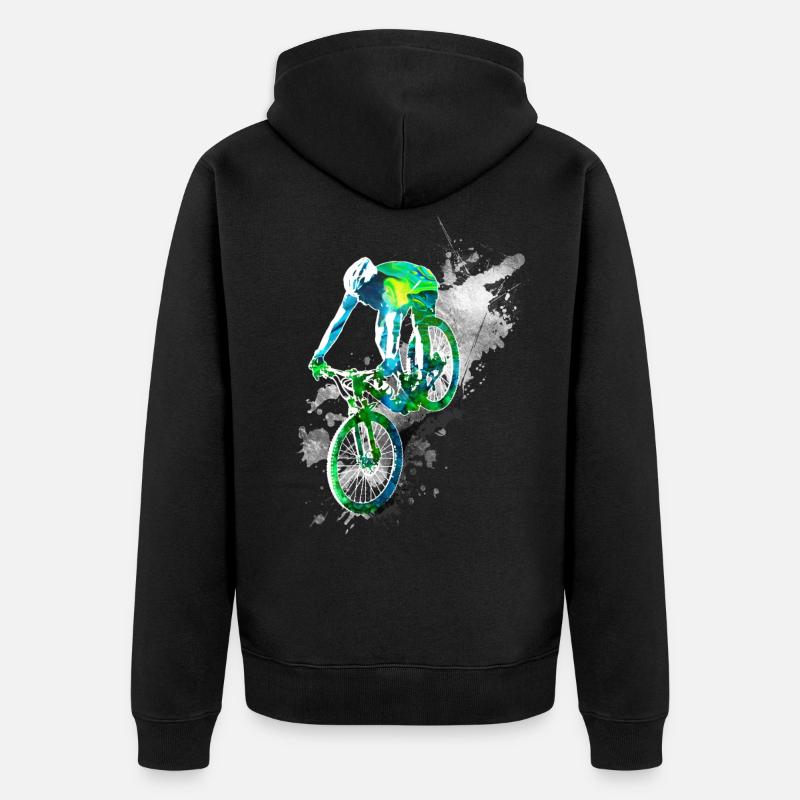 Downhill action - Veste à capuche bio Premium Unisexe - noir