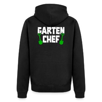Garten Gärtner Hobbygärtner Gartenarbeit Gärtnerin - Unisex Premium Bio Zip Hoodie - Schwarz - Hinten - Nico (187cm)